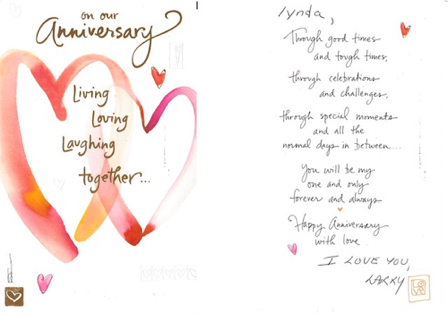 July 2 - Anniversary Card from Larry. #34!